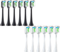 12PCS Replacement Brush HeadsCompatibility for SOOCAS X3/X3U/X5 Electric Toothbrush Vacuum Cleaning Bristle Nozzles(6Black6White)
