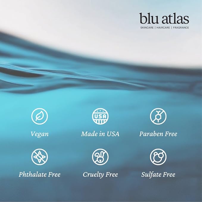 Blu Atlas Men's Body Wash Shampoo and Conditioner - Santal and Cedar Scent - Gentle Cleansing Hydrating Shampoo for Volume All Hair Types - 8 oz Bottle