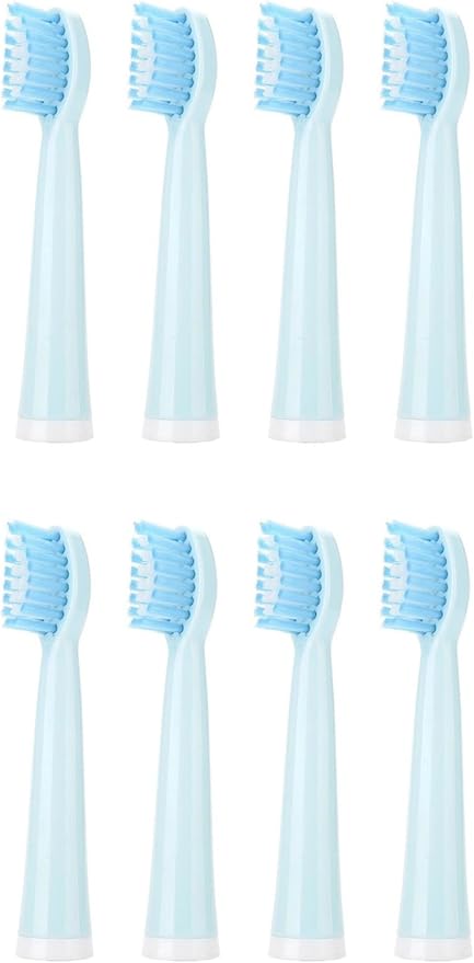 Compatible for AUX A11 Electric Toothbrush Replacement Heads Soft Brush Bristles Nozzles(8PCS Blue)