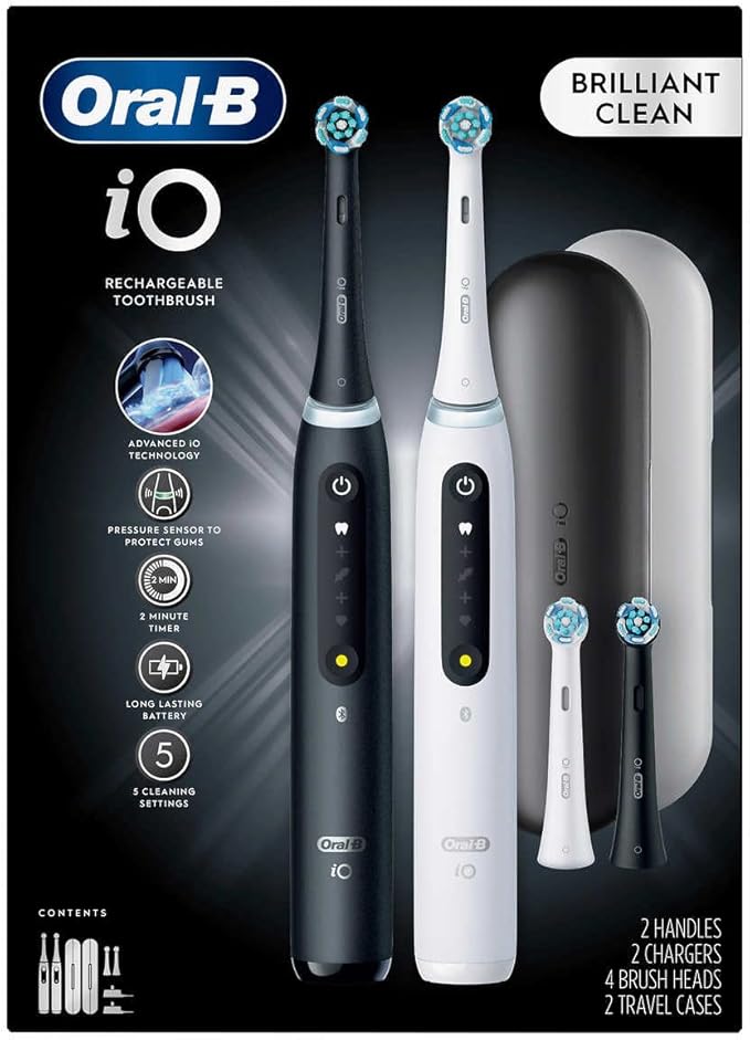Oral-B iO 5 Brilliant Clean Electric Toothbrush 2 Pack