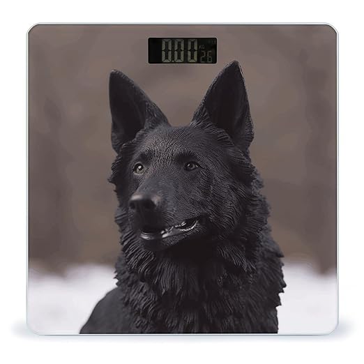 Black German Shepherd Smart Scale for Body Weight Accurate Bathroom Scale with LED Display Digital Weight Scales Weighing Machine High Precision Scales for Bath Home