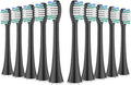 10pcs Replacement Toothbrush Heads Compatible for Aquasonic Black Series Pro Vibe Duo Refill Nylon Bristles(10pcs Black)