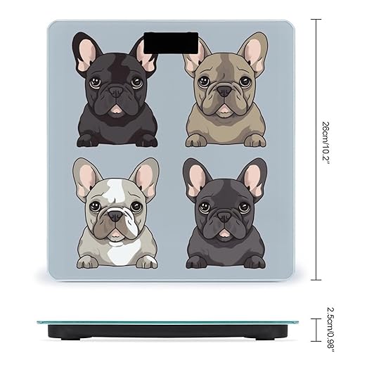 French Bulldog Scale for Body Weight Smart Scales Digital Bathroom Scale High Precision Weighing Scales with Large Display Weighing Machine for People