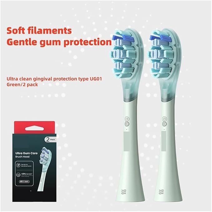 Shock Absorbent Cleaning Whitening Gum Protection Universal 2-Pack forToothbrush Head Ultra Clean Series(Oclean UG01 2PCS)