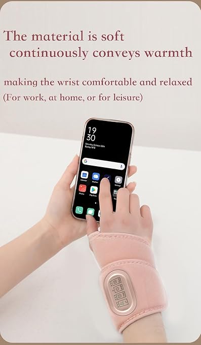Cordless Heating Wrist Pad Wrap for Arthritis and Carpal Tunnel Rechargeable 3000mAh battery 2-Hour Usage Heated Wrist Wrap Massager for ArthritisRelieve ankle painTherapy Brace for Wrist to Woman