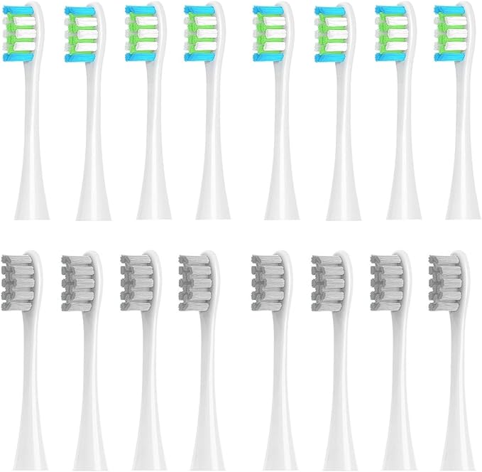 16pcs Replacement Brush Heads Compatible for Oclean Sonic X/Pro/ Z1/ SE F1 One PW01/03/05/07/09 P5 Electric Toothbrush(16 (2 Colors))