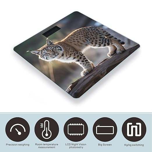 Wild Bobcat Smart Scale for Body Weight Accurate Bathroom Scale with LED Display Digital Weight Scales Weighing Machine High Precision Scales for Bath Home