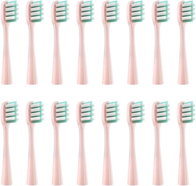 16pcs Toothbrush HeadsCompatible for Usmile Y1/Y1S/Y1pro/Y3/Y4/Y5/P1/P3/P4/P5/P10/U1/U2/U3/U4/U2S/U3S/F2/F1 Series(16pink Care(Soft))