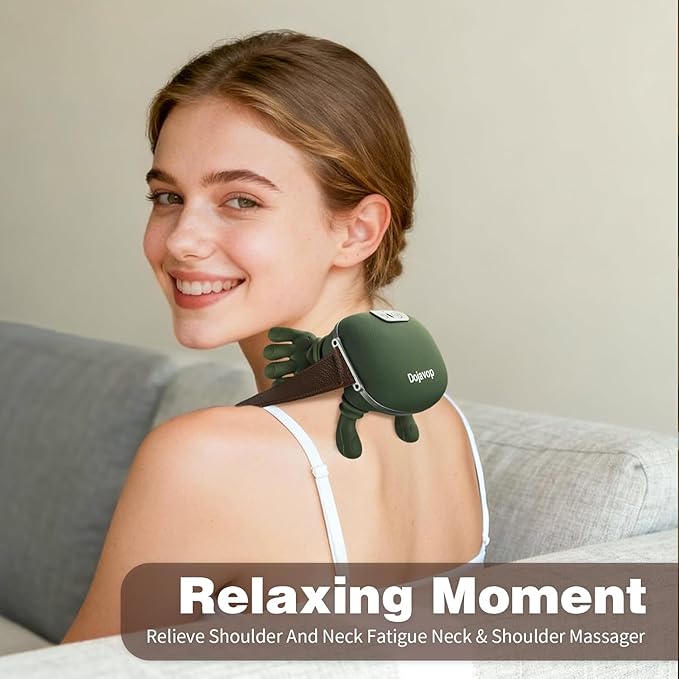 Siasoo Heated Neck Massager-Wireless Portable Shiatsu Neck and Shoulder Deep Tissue 4D Kneading Massage Pillow Simulated Human Hand Design for Muscle Relax Massager New Years Eve Valentine's Day Gift