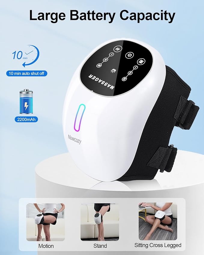 Knee Massager with Heat &amp Ice Pack Cordless Infrared Massager for Knee Pain Relief Adjustable Portable Device for Shoulder Elbow Joint Stiffness Ideal Gift for Men&ampWomen Parents