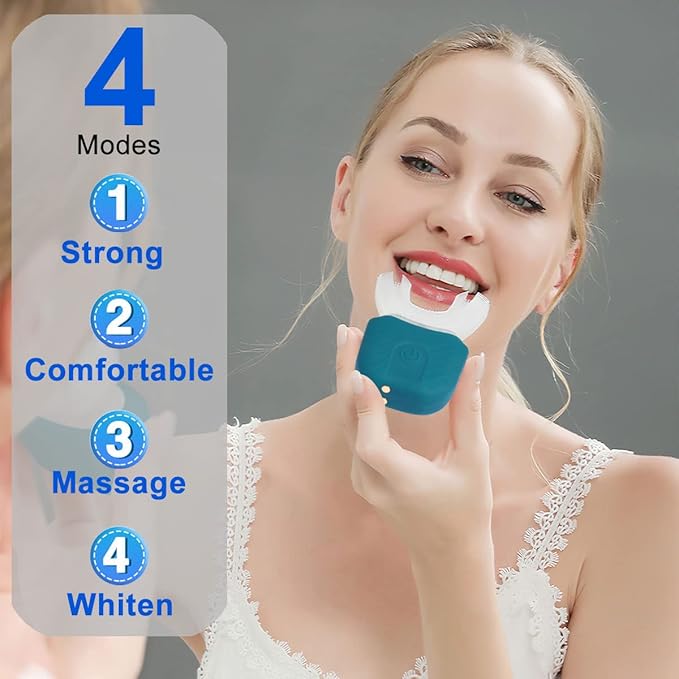 Ultrasonic Electric Toothbrush U Shaped Automatic Toothbrush for Adults 360° Whole Mouth Toothbrush Whitening IPX7 Waterproof