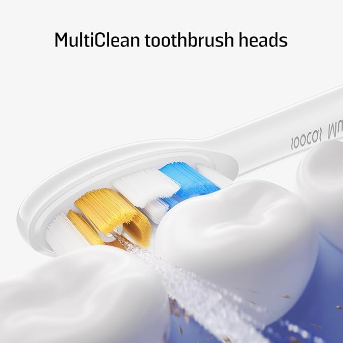 Soocas Multiclean Classic Clean Electric Toothbrush Replacement Heads Compatible with Both NEOS II and NEOS II Ultra 2 Brush Heads Pearl White