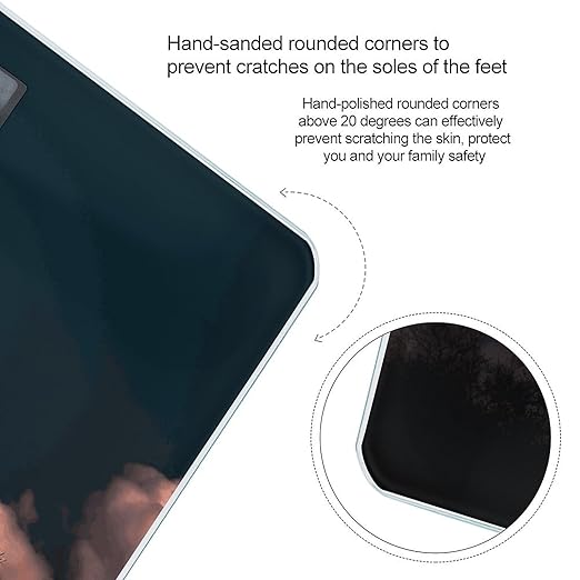Full Moon Scale for Body Weight Sturdy Tempered Glass Weighing Scales with LCD Display Accurate Digital Bathroom Scale Convenient Body Fat Smart Scales 400lb