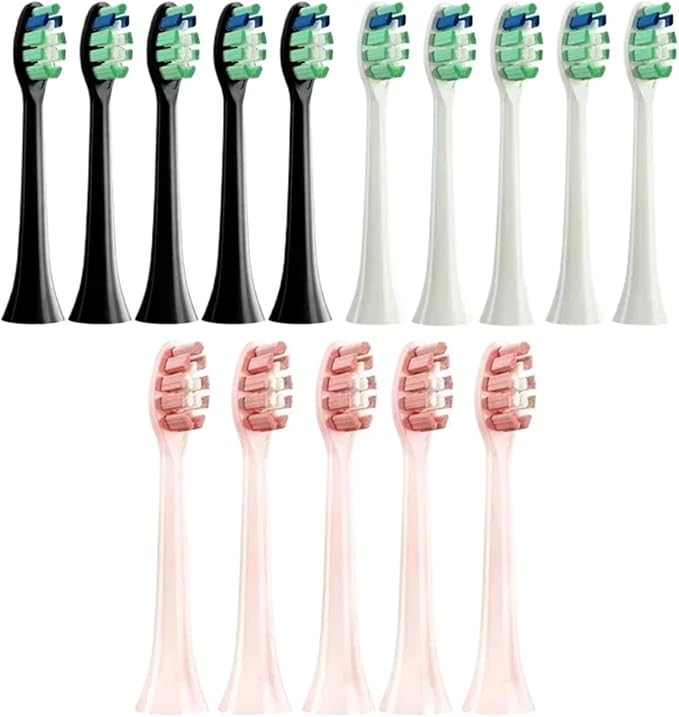 10PCS Replacement Brush Heads Compatible for HX6930 HX6064 Sonic Electric Toothbrush Vacuum Soft Bristle Nozzles(10Pink)