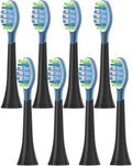 8Pcs Replacement Brush HeadsCompatibility for Philips HX6064 HX6930 HX6730 Sonic Electric Toothbrush Vacuum 4100 6500 6100 5300 C3(C3 Black)