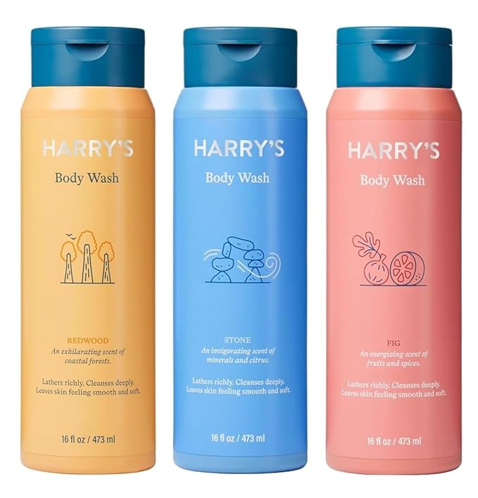 Harry's Men's Body Wash Shower Gel Variety - Stone Fig Redwood (Pack of 3)