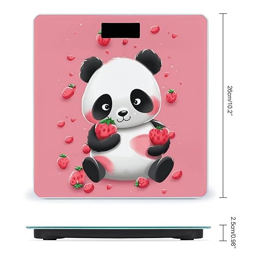 Cartoon Strawberry Panda Bathroom ScaleHighly Accurate Digital Weighing Machine for People Bright LED Display Weight Scale for The Aldult Home Use