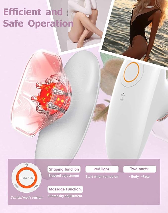 Body Sculpting Device - 2025 Triple-Action Machine with Suction &amp Vibration for Thighs Legs &amp Arms Cellulite Smoothing Body Firming Massager for Women (A)