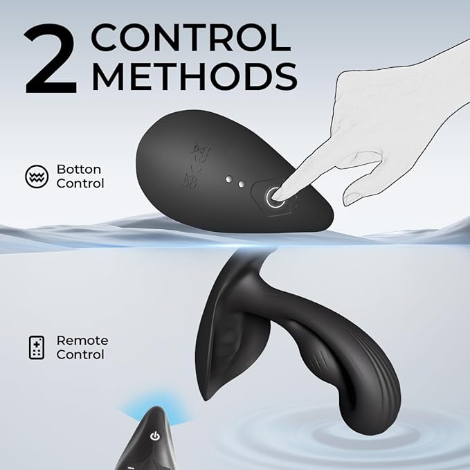 Remote Silicone Control Prostrate Massage Kit with Water Resistant Play in Anywhere You Like (Black) for Man Rechargeable Body Massager with 12 Modes for Men Relax Massaging WR05