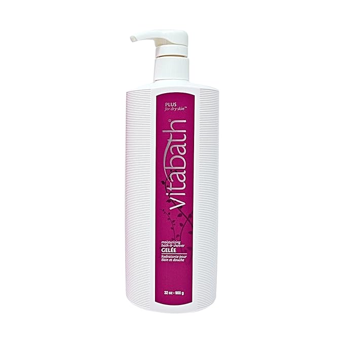 Vitabath Plus For Dry Skin Moisturizing Bath &amp Shower Gel Wash Replenishing Oils Deeply Hydrate &amp Soothe Dryness Body Cleanser Skin Restore &amp Foaming Gelee Bath - 32 oz