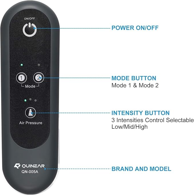 QUINEAR Air Compression Leg Massager for Circulation &amp Pain Relief Calf Massagers with 2 Modes &amp 3 Intensities Sequential Compression Device (SCD) for RLS Edema FSA-HSA - Ideal Gift