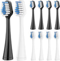 Replacement Toothbrush Heads ForCompatible for Waterpik Electric Adult Oral Hygiene Clean Dental Center Bristle Soft Nozzles(10pcs Black White bl)