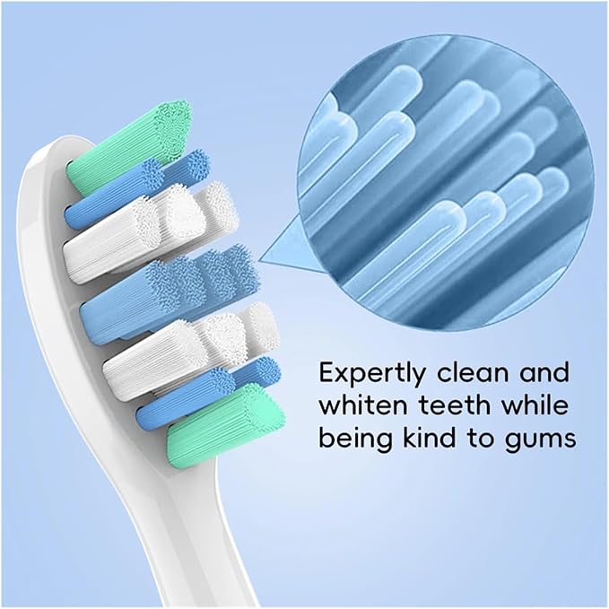 Replacement Toothbrush HeadsCompatible for Philips Soft Electric Brush Head 4100 6500 6100 7500 5300 1100(20 Pcs)