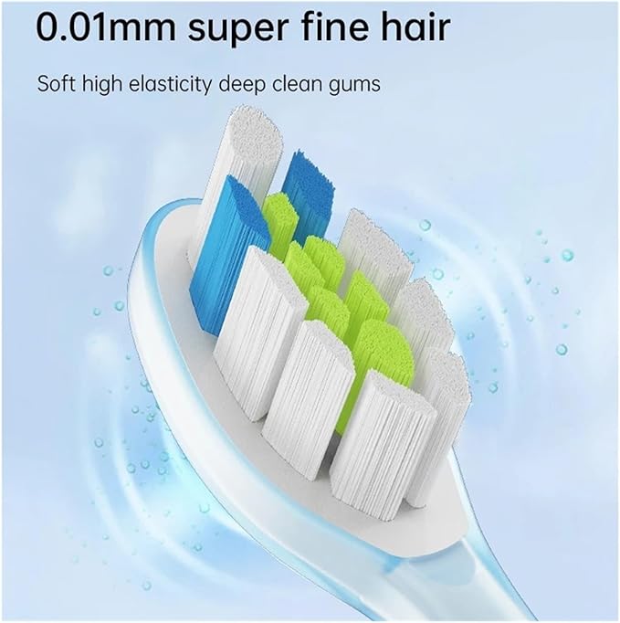 8Pcs Replacement Brush HeadsCompatibility for Philips HX6064 HX6930 HX6730 Sonic Electric Toothbrush Vacuum 4100 6500 6100 5300 C3(C3 Black)