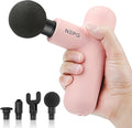 Mini Massage Gun SK6 Fascial Gun Portable Deep Tissue Percussion Muscle Back Head Massager for Pain Relief with 4 Massage Heads 4 Speed High-Intensity Vibration Rechargeable (Pink)