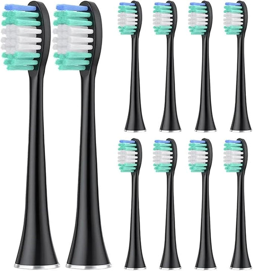 10 Pieces Electric Toothbrush Soft Bristle(Black)