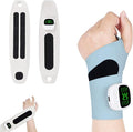 Rechargeable Adjustable Electric Wrist MassagerPortable Cordless Carpal Tunnel Wrist Massager with 8 Modes 30 Intensity LevelsWearable Hand Heating Pad for Hand Pain Relief (Blue)