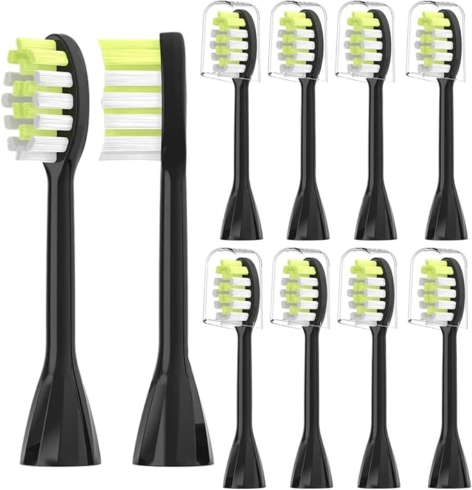 10pcs Replacement Toothbrush HeadsCompatible for Ph One Care Head HY1100 HY1200 BH1022(Black)