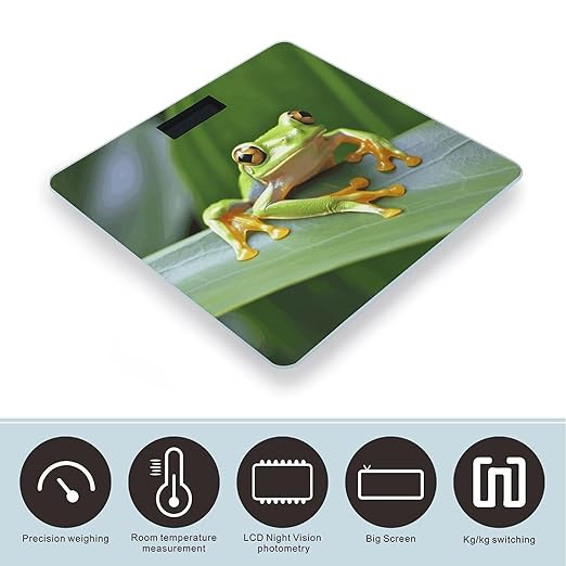 Digital Bathroom Scale for Body Weight Scale with Bright LCD Display High Accuracy Step-On Technology Auto On/Off Tree Frog Digital Scales 400 Lbs /180kg