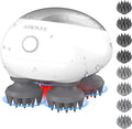 Electric Scalp Massager Portable Head Stress RelaxIPX7 Waterproof Rechargeable Head Massager Scalp Stress Relax Body for Deep Cleansing Relief Hair Growth (Silver)