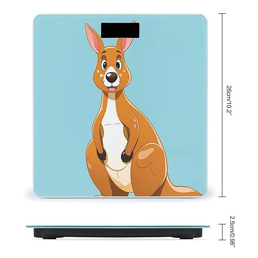 Funny Cartoon Kangaroo Zoo Scale for Body Weight Digital Bathroom Scale Toughened Glass High Precision Scales for Body Weight with Large LCD Backlight Display Weight Scales