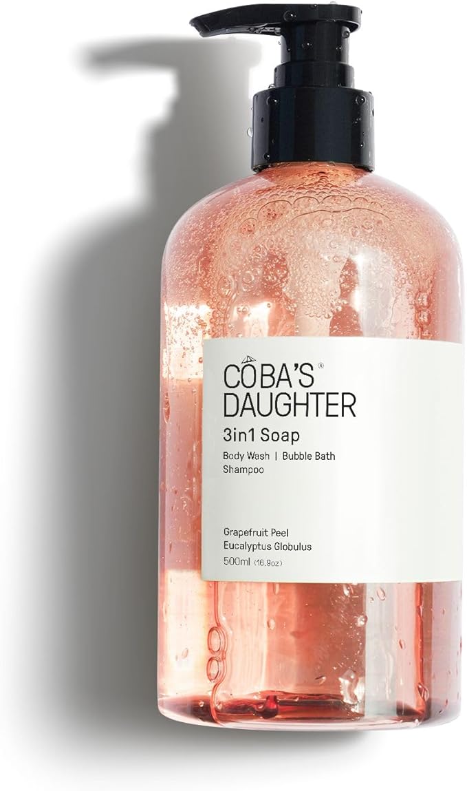 COBA'S DAUGHTER 3in1 Soap | Bubble Bath Body Wash &amp Hand Wash | Aromatherapy-Infused with Grapefruit Peel &amp Eucalyptus Globulus | Inulin &amp Seaweed Extract to Hydrate &amp Soften Skin (16