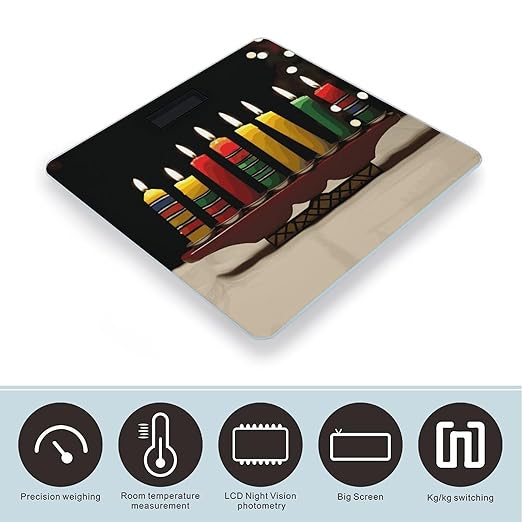 Kwanzaa Candles Bathroom ScaleHighly Accurate Digital Weighing Machine for People Bright LED Display Weight Scale for The Aldult Home Use
