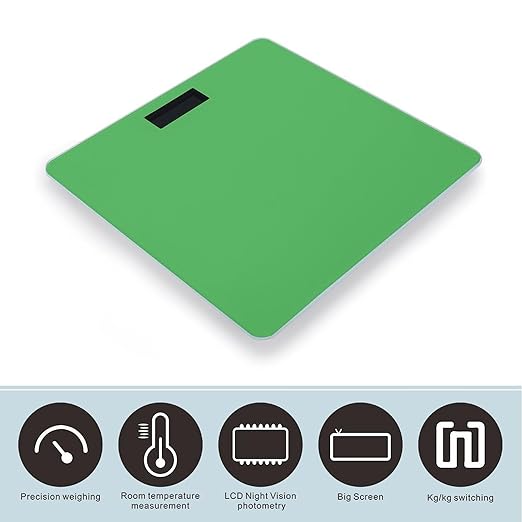 Energy Saving Scale Bathroom Weighing Scale Smart Scale for Body Weight Digital Green