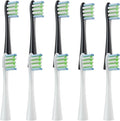 10 Pcs Replacement Brush Heads Compatible for X/X PRO/ Z1/ F1/ One/Air 2 /SE Toothbrush Soft Bristle Nozzles Refill(5White5Black)
