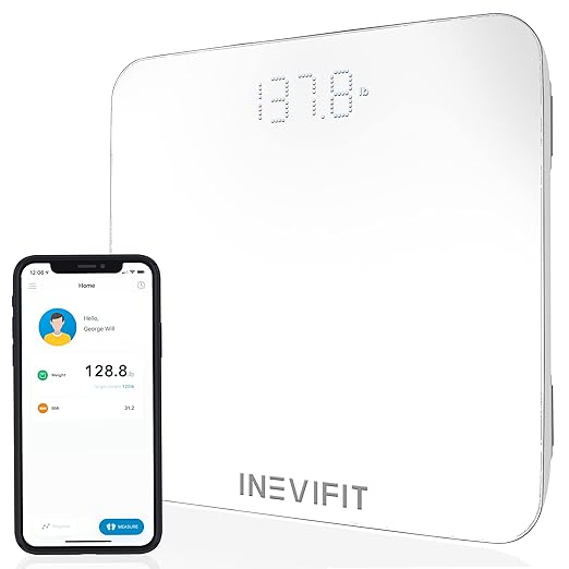 INEVIFIT Smart Bathroom Scale &amp Digital Kitchen Scale Fitness Bundle Complete Body Composition and Nutrition Tracking Solution with Batteries Included