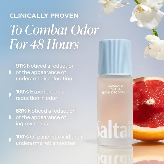 Saltair Seascape Body Wash &amp Serum Deodorant Bundle – Hydrating Cleanser and Aluminum-Free Deodorant Set for Women and Men