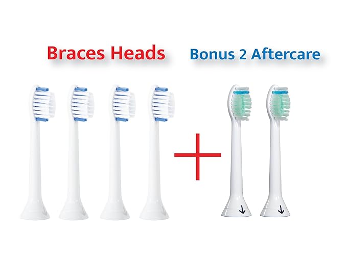 Braces Toothbrush Rechargeable with 4 Heads Bonus 2 AFTERCARE