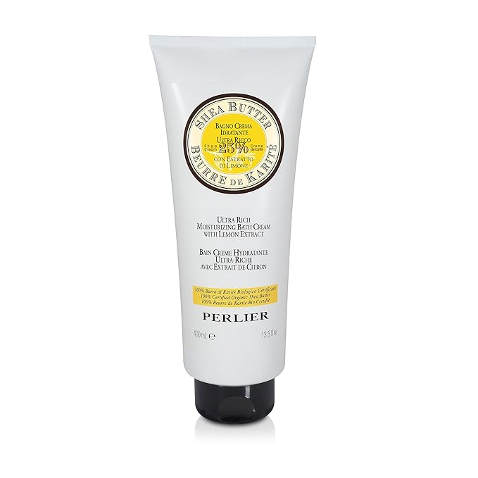 Perlier – Shea &amp Lemon Shower Gel 13.5 fl oz Moisturizing Body Wash with 100% Organic Shea Butter &amp Lemon Extract Hydrating pH Balanced SLS Free Refreshing Cleanser for Soft &amp Revita