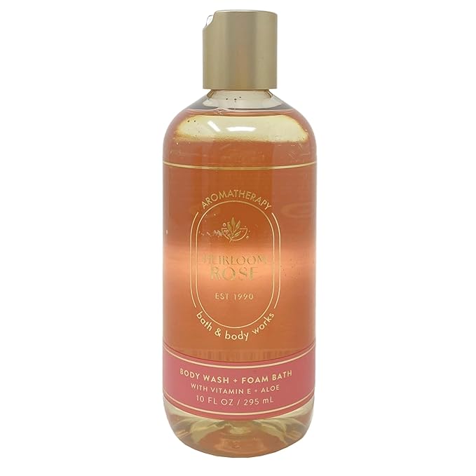 Bath &amp Body Works Aromatherapy Heirloom Rose - Body Wash + Foam Bath - Mosturizing Body Lotion and Essential Oil Perfume Mist - with a Creamy Rose Bar Soap