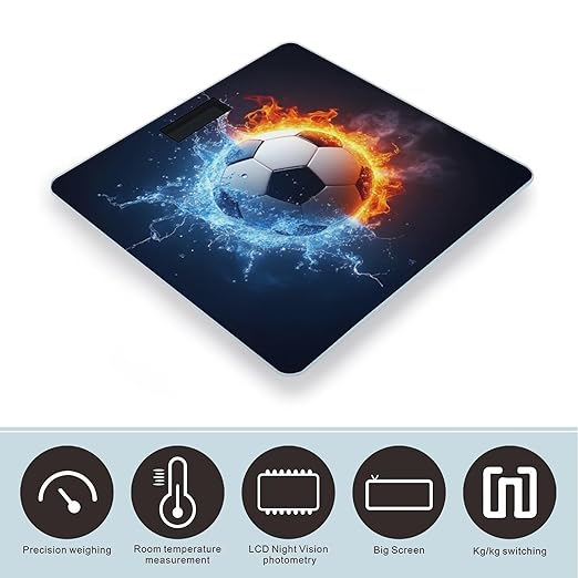 Women's Fashion Automatic Switch Digital Bathroom Weighing Scale Smart Scale Water and Fire Soccer Ball