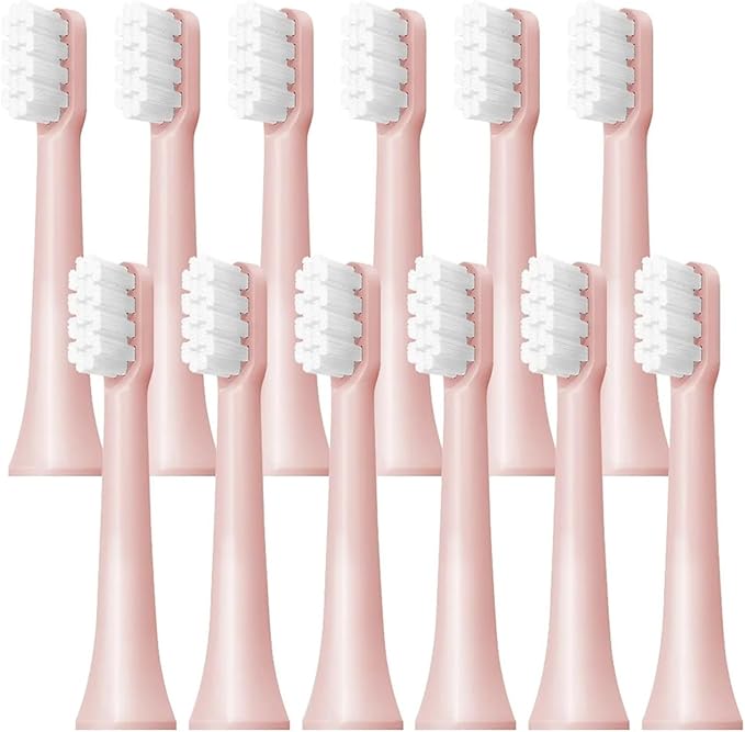 6/12Pcs Replacement Brush Heads for XIAOMI MIJIA T100 Mes603 Electric Toothbrush Vacuum Dupont Soft Bristle Suitable Nozzles(T100-PK-12PCS)