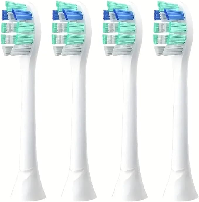 Replacement Toothbrush HeadsCompatible for HX6730/HX6721/HX3216 Bright White Brush(4pcs)