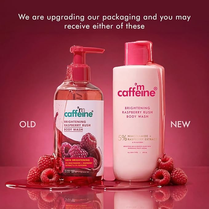 MC.a.f.f.e.i.n.e Brightening Raspberry Rush Body Wash Skin Brightening with 5% Niacinamide and Raspberry Extract All Skin Types 400ml