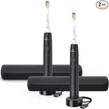 Philips Sonicare Electric Toothbrush with DiamondClean Brush Head 2-Pack Bundle Rechargeable Electric Tooth Brush with Pressure Sensor Sonic Electronic Toothbrush Travel Case Black