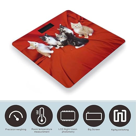 Cat Bathroom Scale Weight Scale for Body WeightHighly Accurate Digital Weighing Machine Clear LED Display Digital Bathroom Body Scale 400lb/182kg